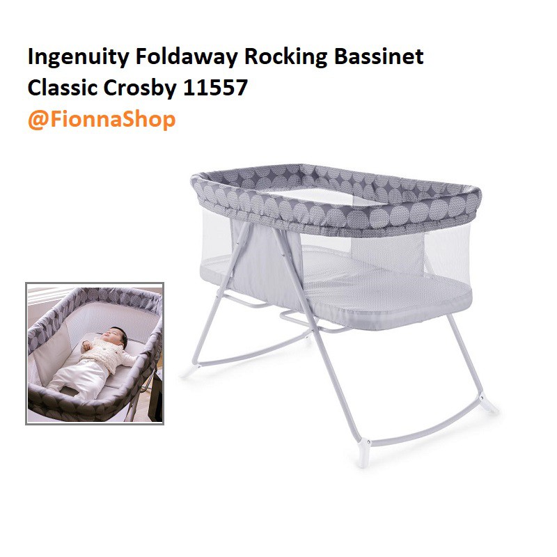 Tempat Tidur Bayi Ingenuity Foldaway Rocking Bassinet Classic Crosby 11557 Baby Box
