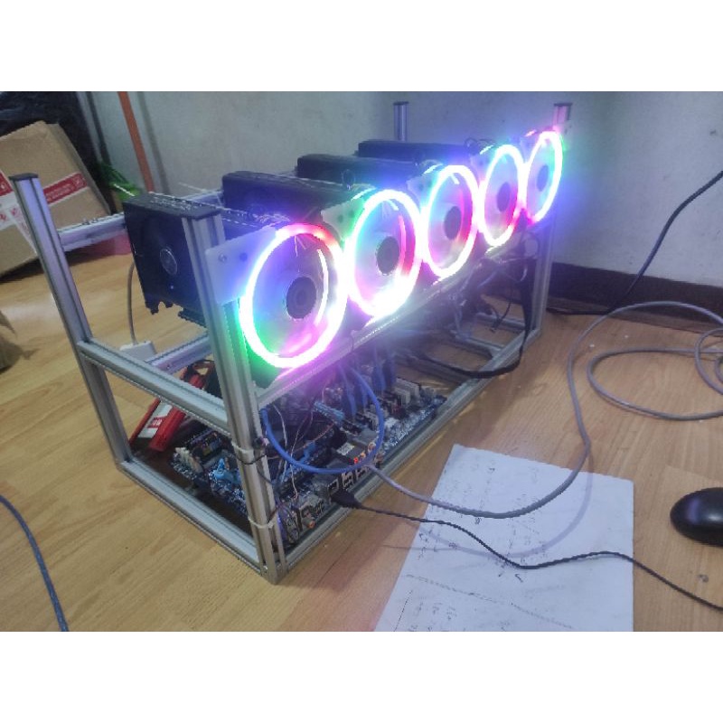 FRAME MINING RIG 6 VGA + 5 FAN RGB