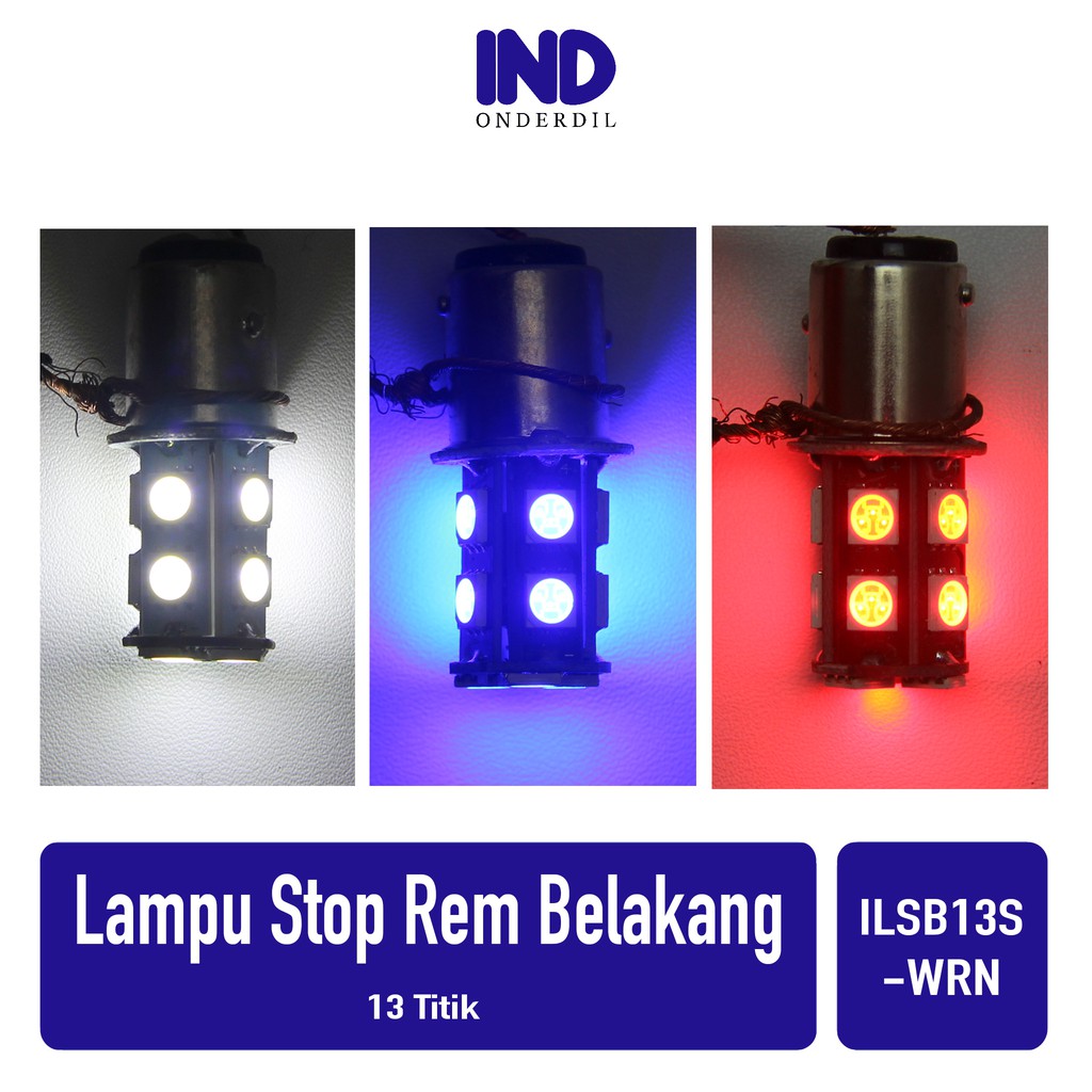 Lampu Stop Lampu-Lamp Rem Belakang Strobo Warna Merah-Putih-Biru 13 Titik-Mata LED