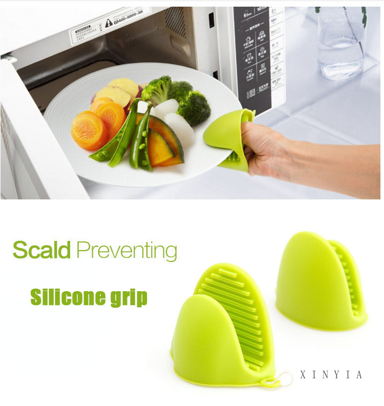 Pemegang silikon Pot Oven Mini Mitt Set Memasak Pinch Grips Dapur Tahan Panas