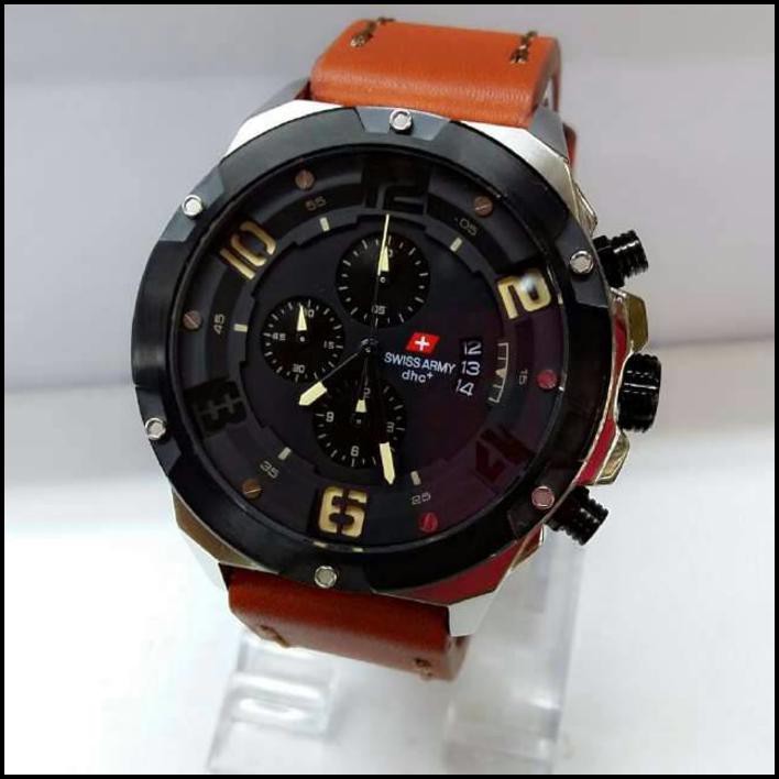 Jam Sa Swiss Army 2272  Leather Black Brown Original
