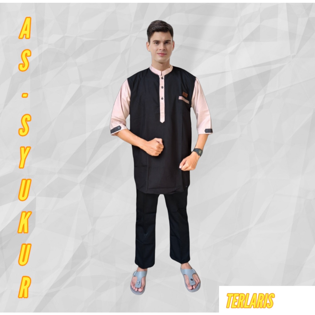 AS-SYUKUR/KOKO KURTA PAKISTAN PRIA REMAJA DAN DEWASA/GAMIS PAKISTAN PREMIUM GOLD TERLARIS