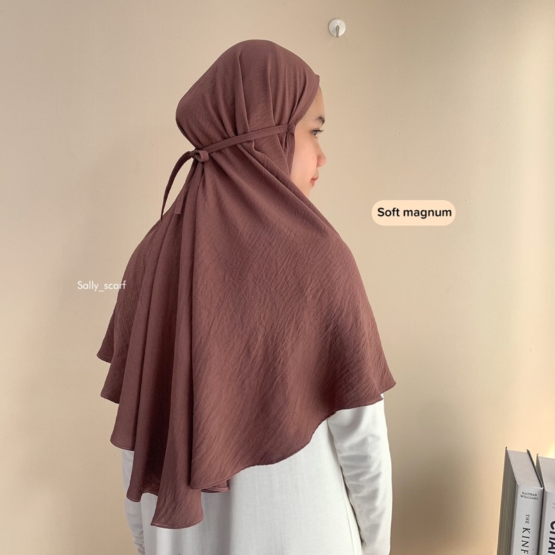 salwa instan rayon crinkle/ khimar tali/bergo non pet