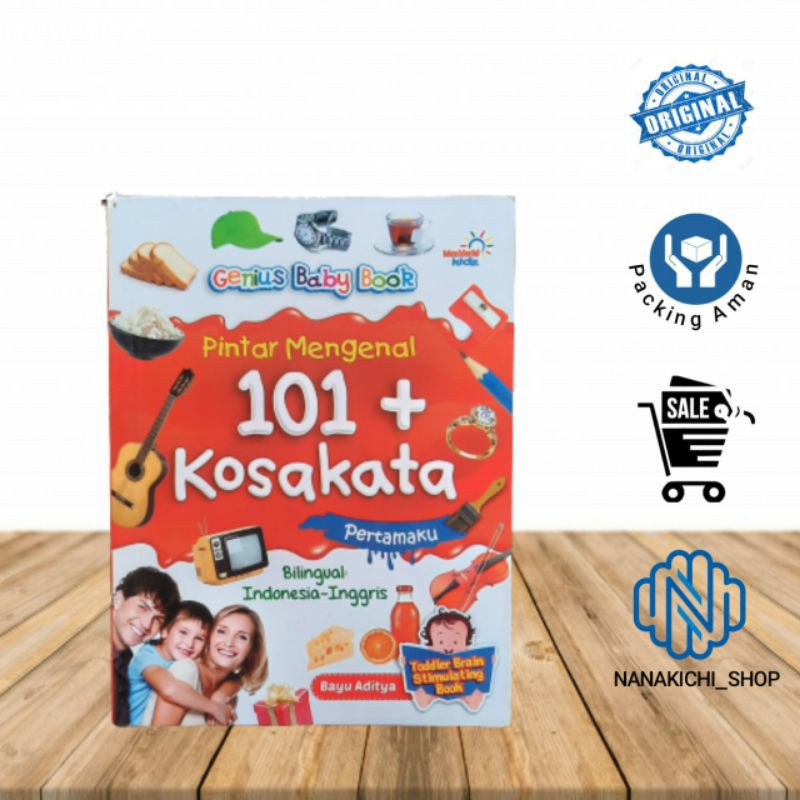 BUKU ANAK PAUD / TK GENIUS BABY BOOK PINTAR MENGENAL 101+ KOSAKATA PERTAMAKU INDONESIA - INGGRIS