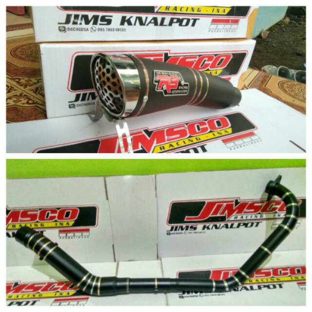 Knalpot recing Leher cacing hitam R9 h2 black r15 Vixion cbr150 newcb FU sonic mx gsxr xabre bison