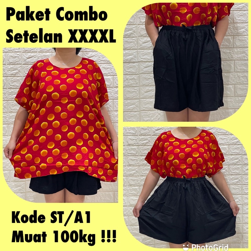 PROMO PAKET COMBO SETELAN SUPER JUMBO FIT TO 4XL MUAT DIATAS 100kg !!!