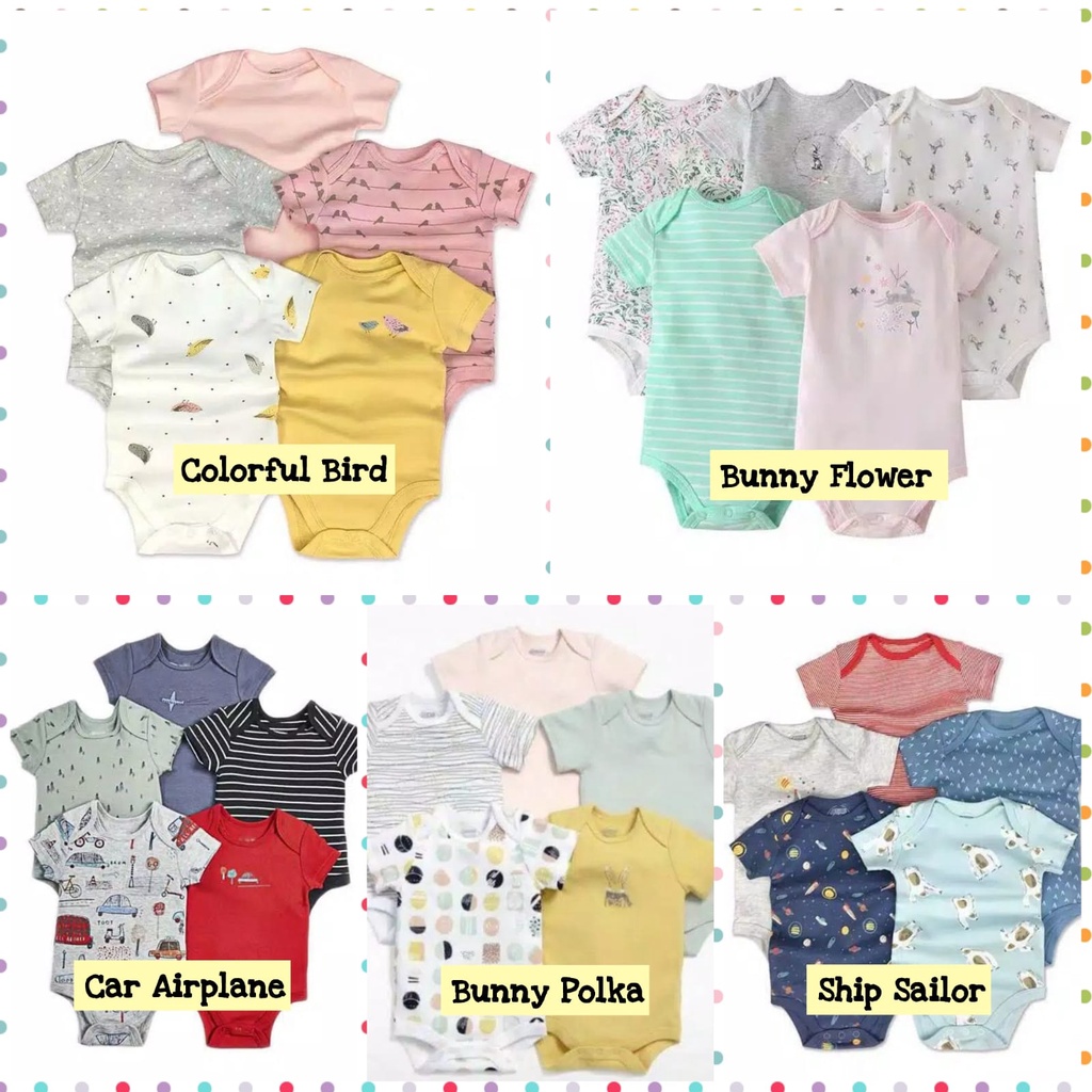 Jumper Newborn /Set 5 in 1 Jumpsuit Bayi Baru Lahir/ Jumper Bayi Newborn /Romper Bayi