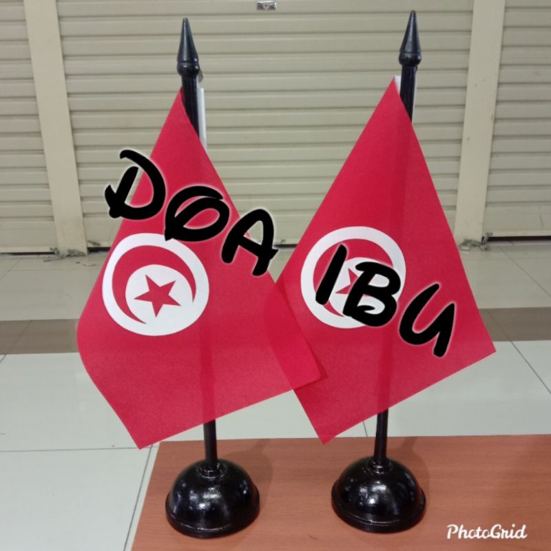 

best seller tiang kayu meja+bendera TUNISIA ready stock