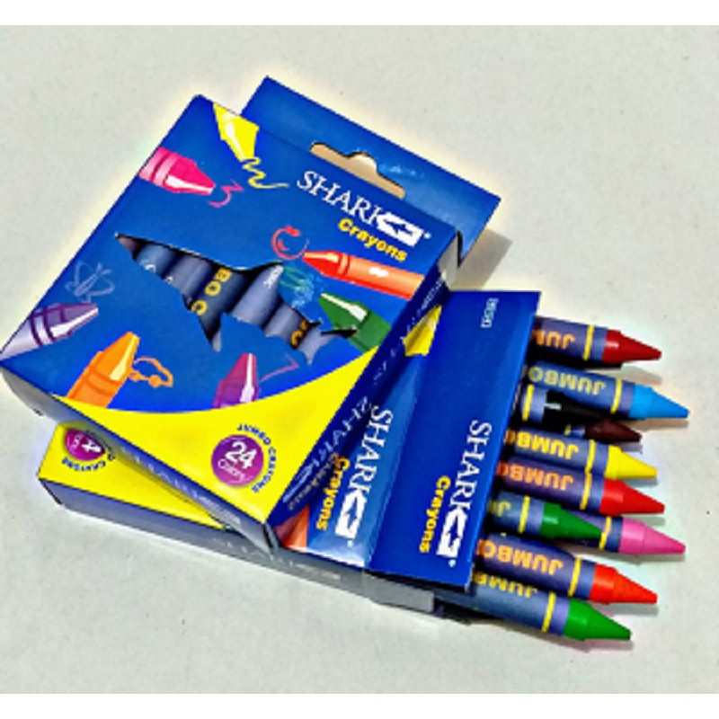 

SHARK Jumbo Wax Crayon 12 Color // Crayon Shark// crayon jumbo murah