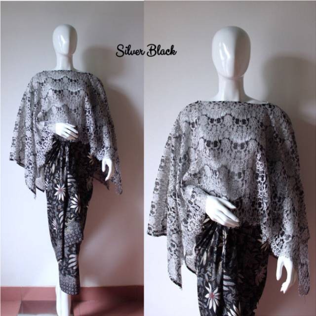 SB Collection Stelan Kebaya Jennifer Brukat Jumbo dan Rok Lilit Maxi Batik Wanita