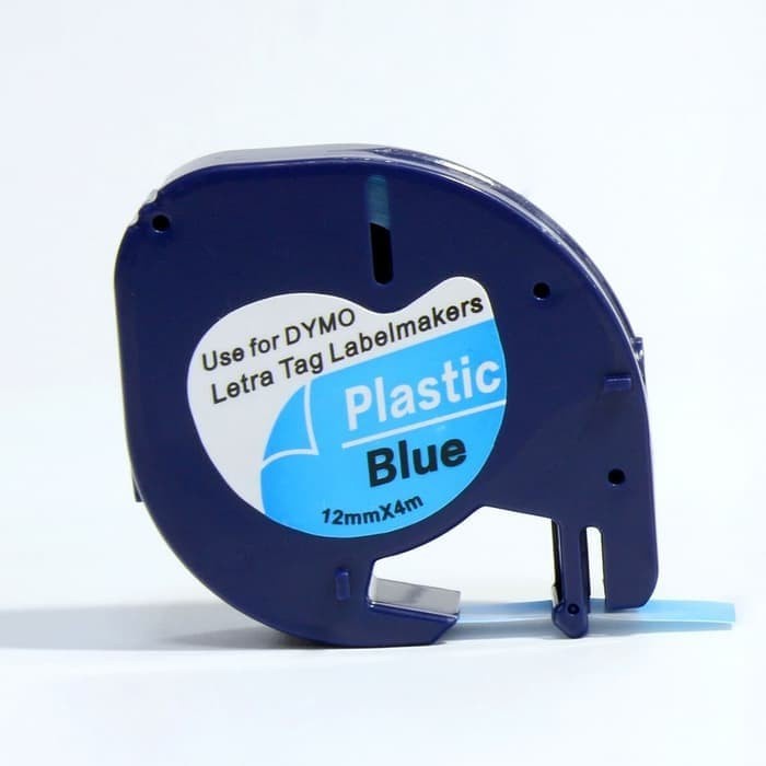 

DYMO LETRATAG LABEL TAPE BLUE PLASTIC 12MM