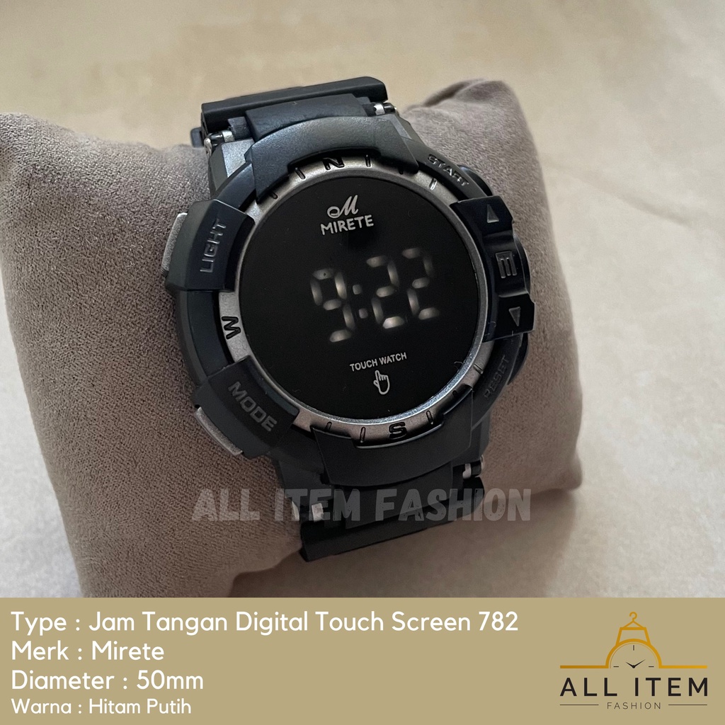 COD✅ Jam Tangan Digital Touch Screen Mirete 782 / Sport Watch / Jam Fashion / Jam Modern Layar Sentuh / Tanggal Bulan Tahun