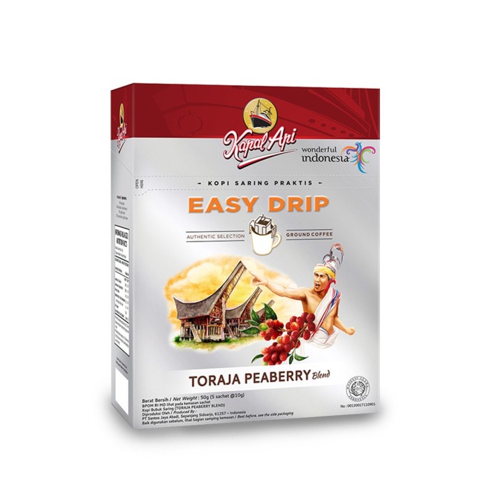 

(BISA COD) Kapal Api Easy Drip Toraja Peaberry