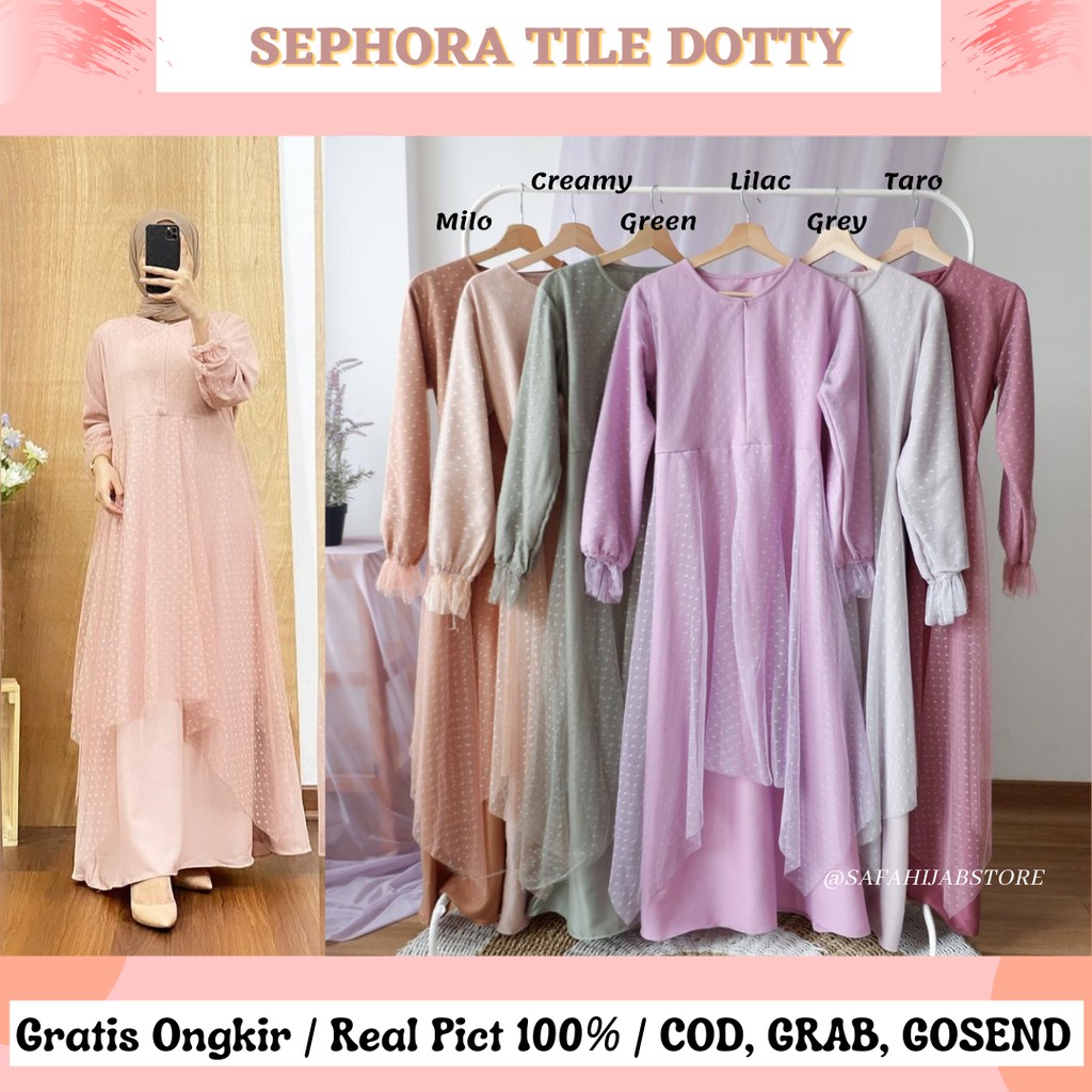 SEPHORA DRESS BUSUI/GAMIS TULLE LEBARAN / LD 100  LD 108 LD 110 LD 115 / BUSUI FRIENDLY