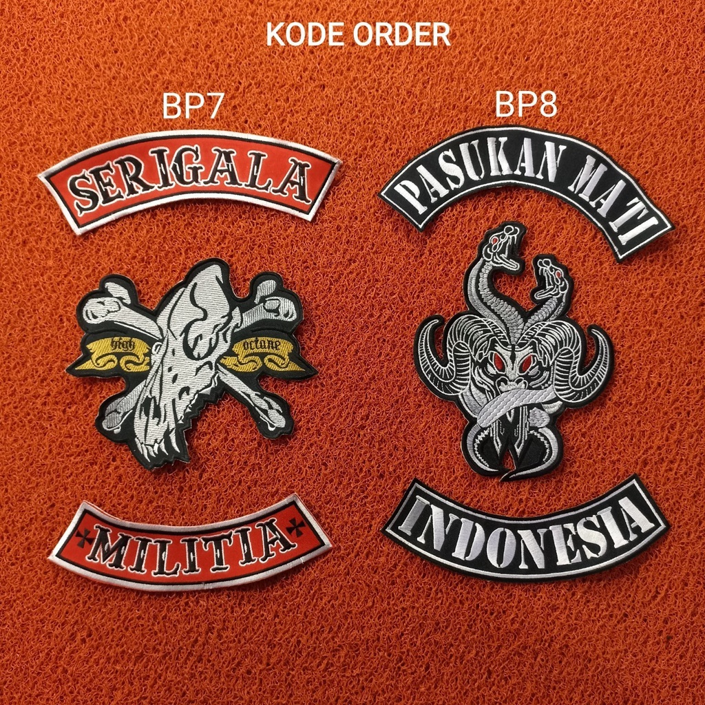 Backpatch Back patch emblem punggung bordir besar jumbo Serigala dan Pasukan Mati