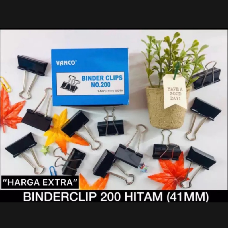 

VANCO BINDER CLIPS / PENJEPIT NO 200 (41MM) HITAM ISI 12