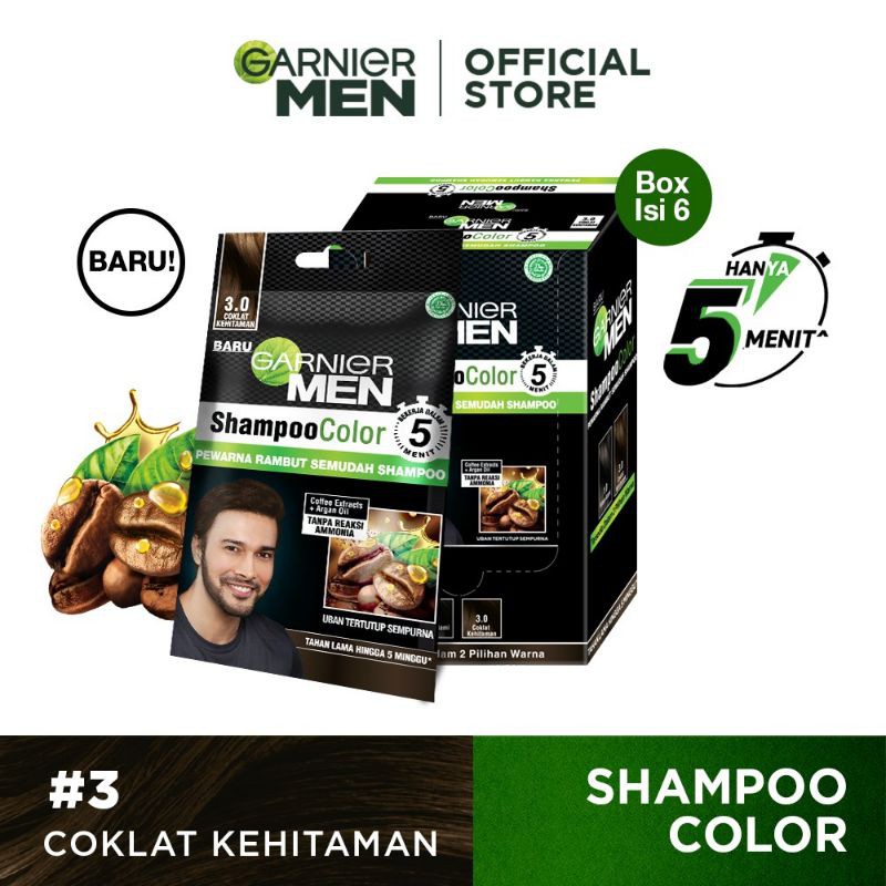 [ sachet ] Garnier Men Shampoo Color - Pewarna Rambut