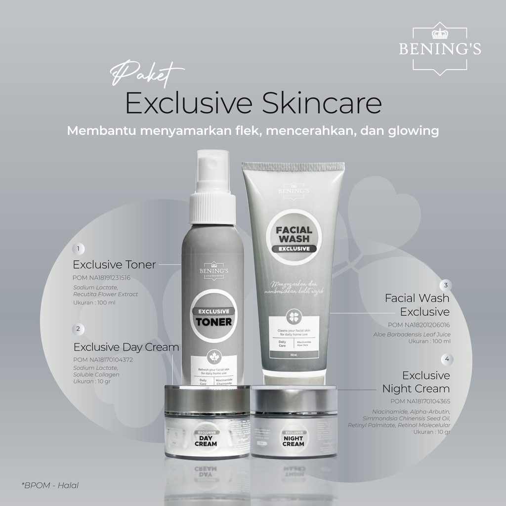 BENINGS SKINCARE BY DR.OKY PRATAMA PAKET EXCLUSIVE (BENINGS CLINIC) PAKETAN FLEK, DAN GLOWING