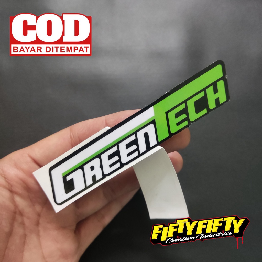 Stiker Print Cut GREENTECH Stiker Printing Laminasi Glossy Tahan Air Stiker Motor Mobil Helm Sudah Membentuk Pola Desain