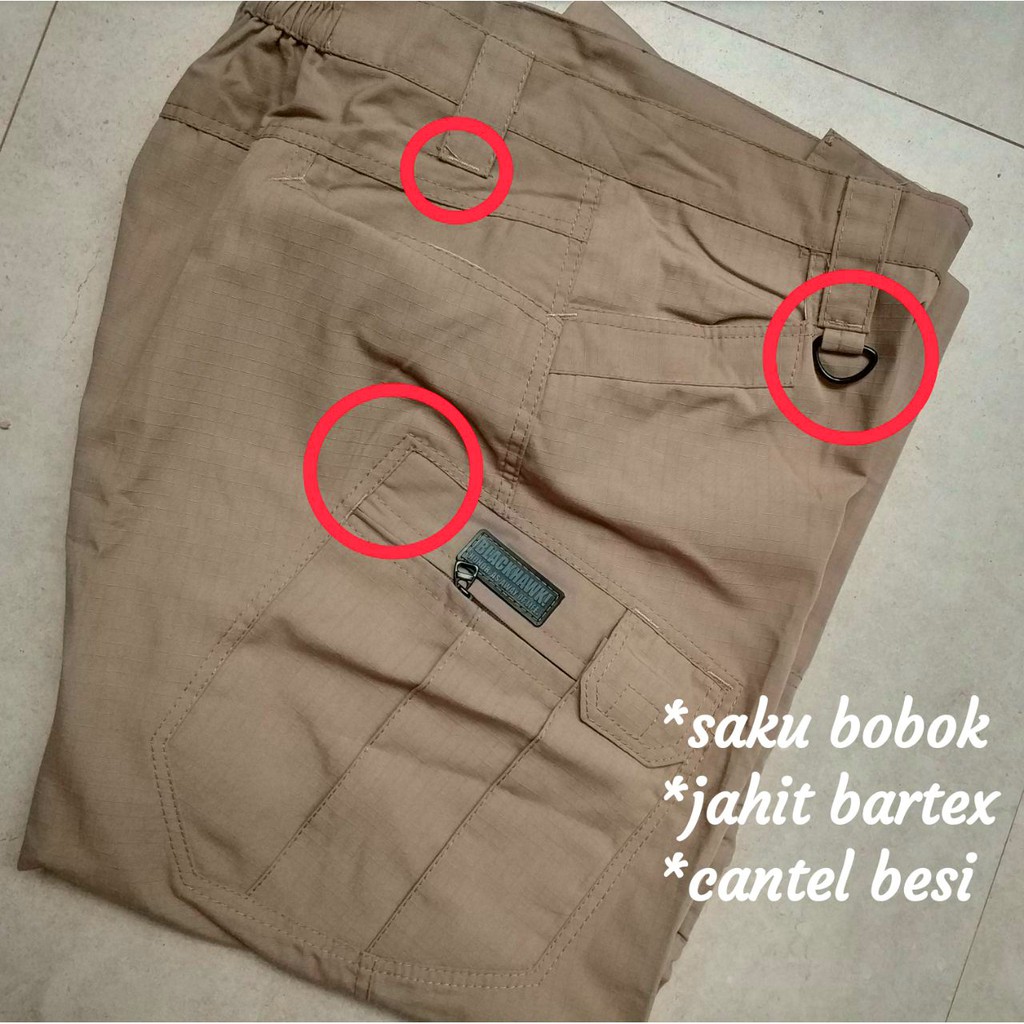 Celana tactical versi saku bobok besi bartex