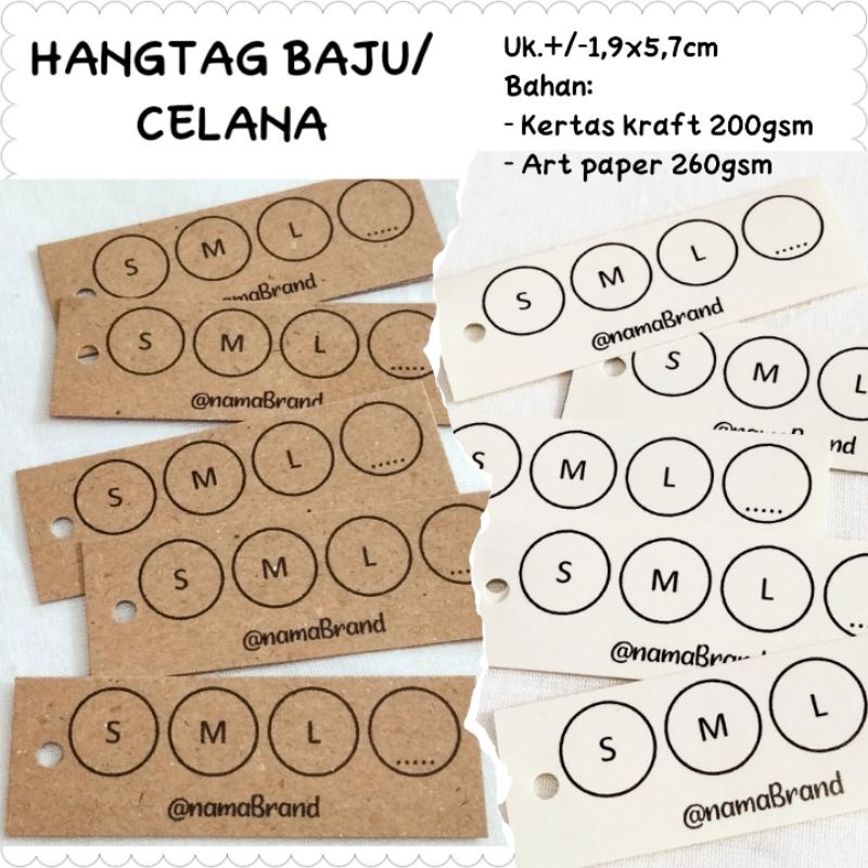 

[ISI 45PCS] HANGTAG BAJU ART PAPER 260GSM/HANGTAG CELANA KERTAS KRAFT 200GSM/HANGTAG RUSTIC MURAH
