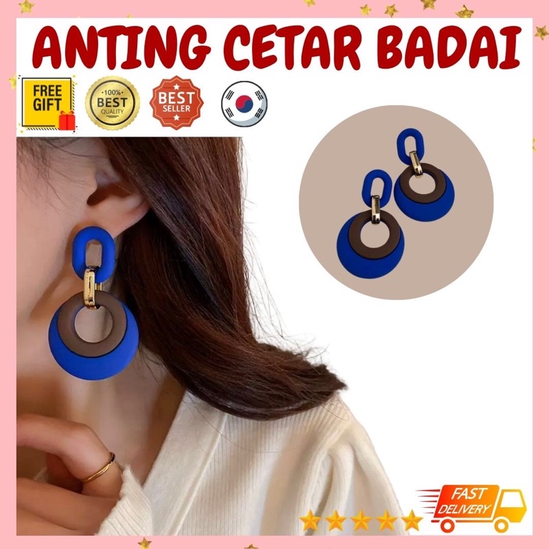 ANTING KOREA TUSUK WANITA TINDIK JEPIT PANJANG KOREA PERAK MURAH GANTUNG GIWANG BUNGA PLASTIK PANJAN