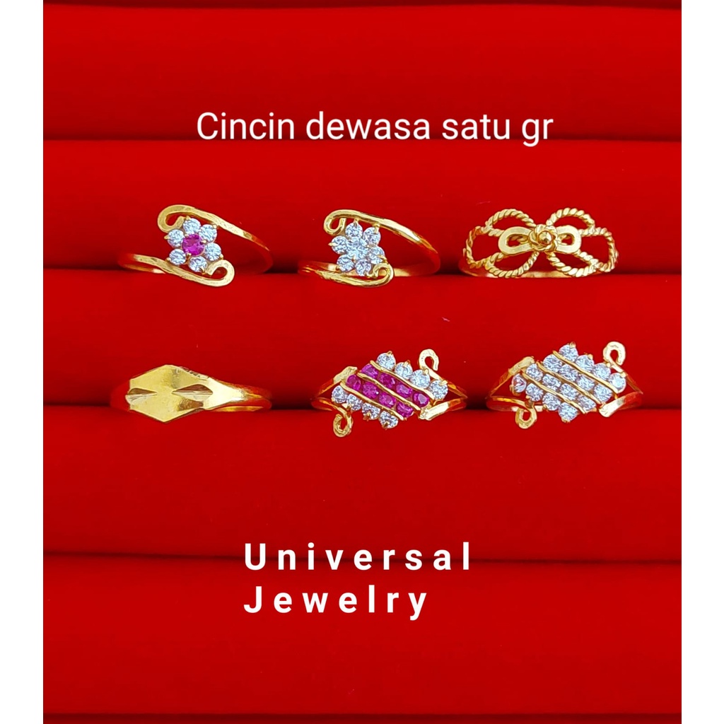 Cincin Dewasa Emas Muda satu gram