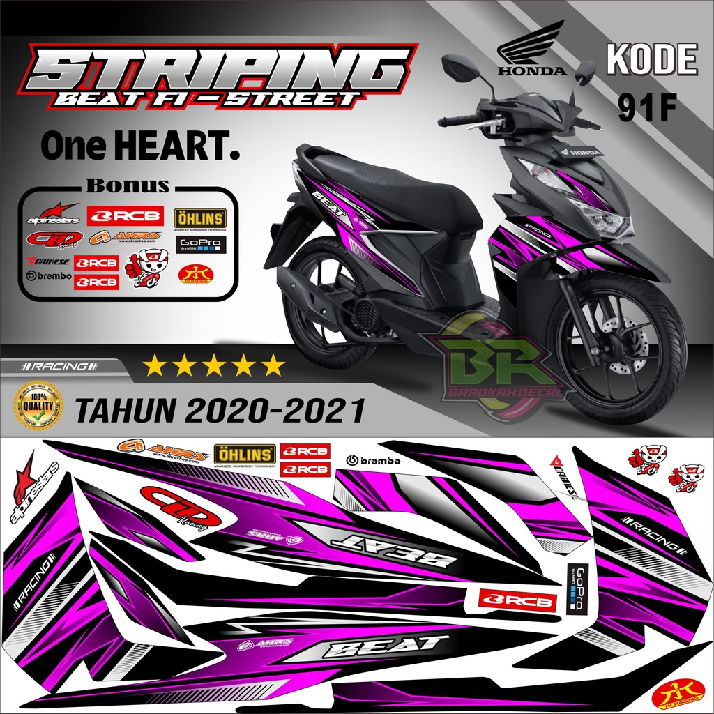 Striping Beat New 2020-2023 Stiker Lis Beat New Variasi kode 91