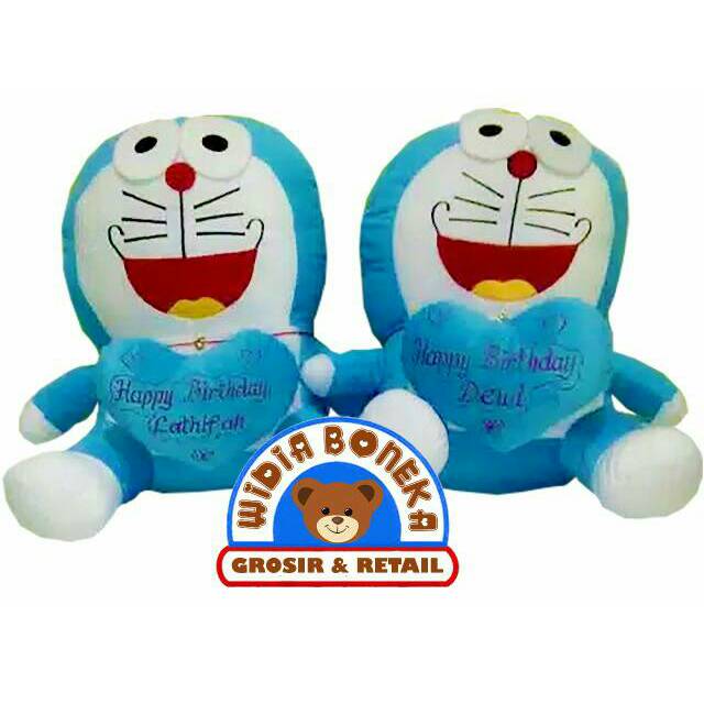 (Ukir Nama / Foto) Bordir Boneka Doraemon Jumbo 65 cm