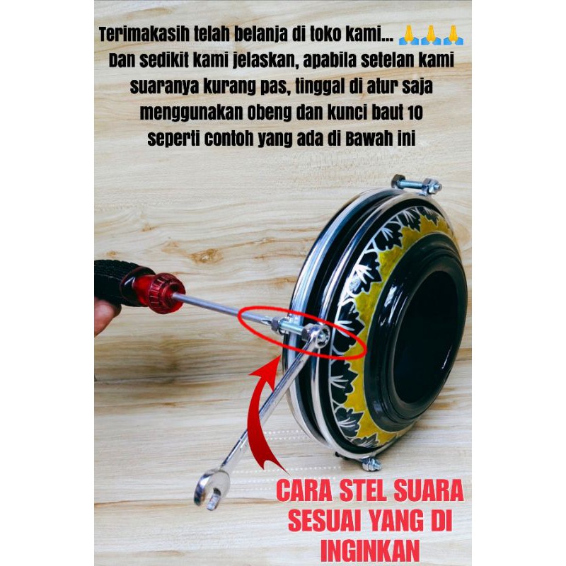 Kepak Tung Hadroh Polos 8 inc Power beat Putih