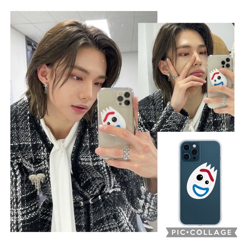 Stray Kids Hyunjin forky custom transparent phone case & griptok straykids