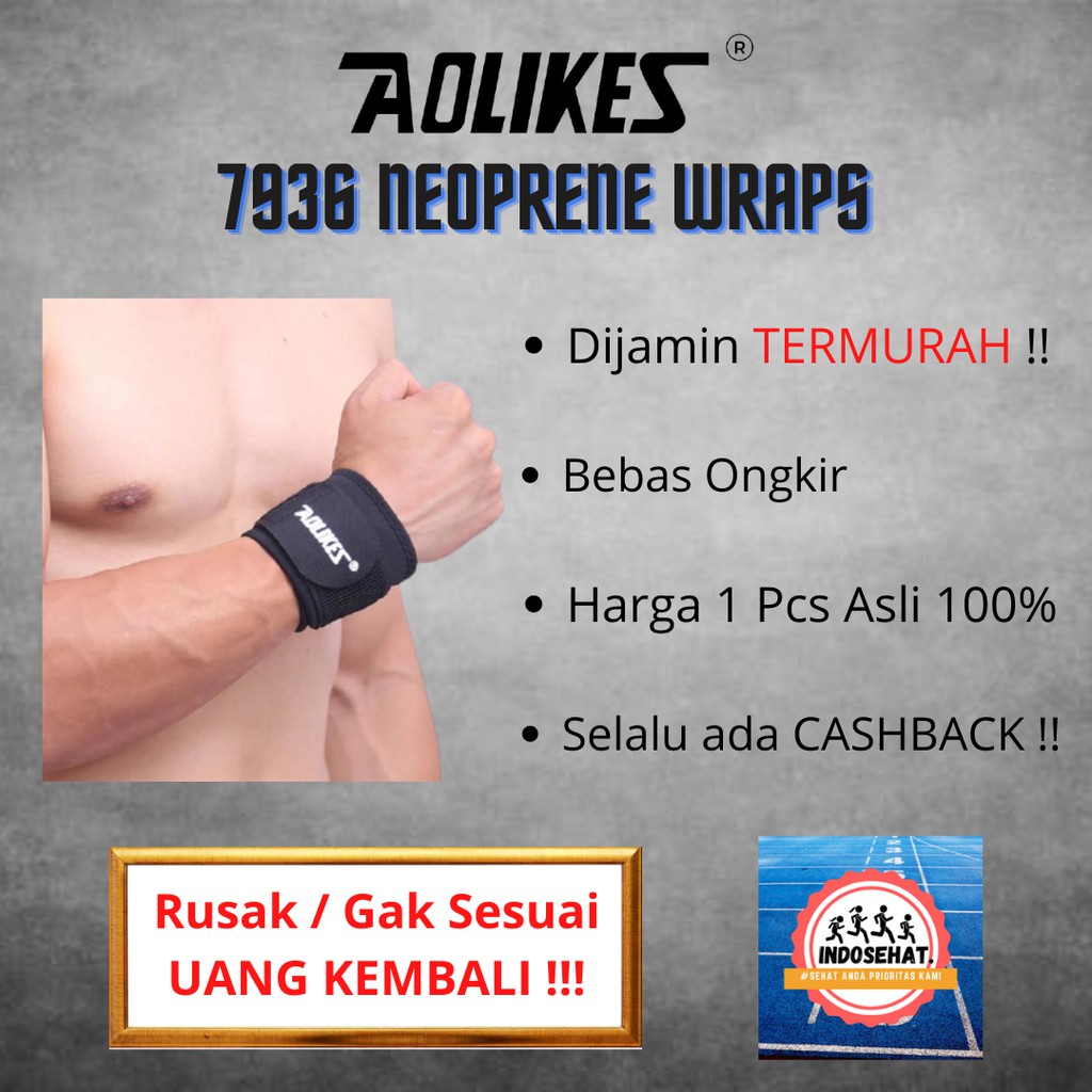 AOLIKES 7936 Neoprene Wrist Wrap / Wrist Support / Wristband - Deker Pelindung Pergelangan Tangan