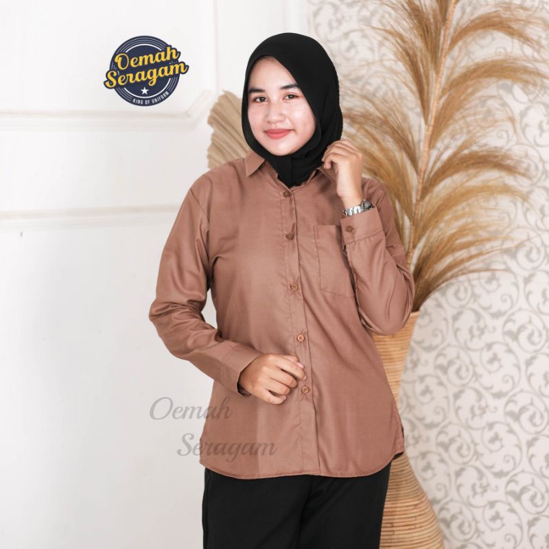 (M,L,XL)kemeja toyobo wanita/ Kemeja basic wanita /kemeja polos wanita