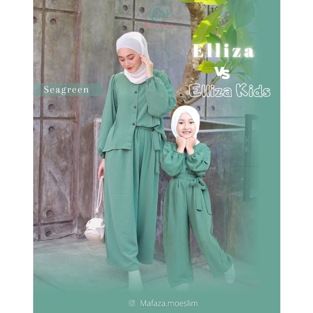 One Set Elliza Crinkle Couple Dewasa Mom dan Kids by Mafaza Moeslim