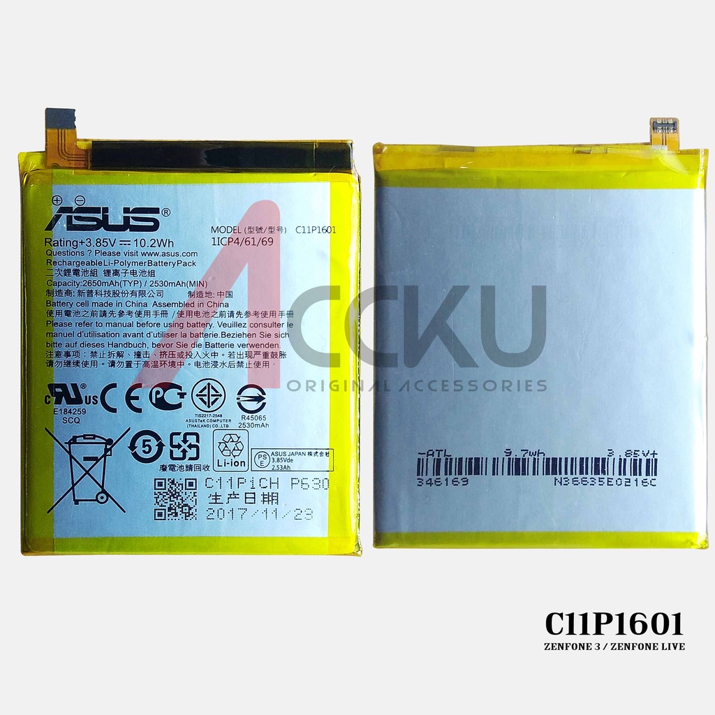 [C11P1601] Baterai Original Asus Zenfone Live ZE501KL A007 Batre Batrai Battery Hp