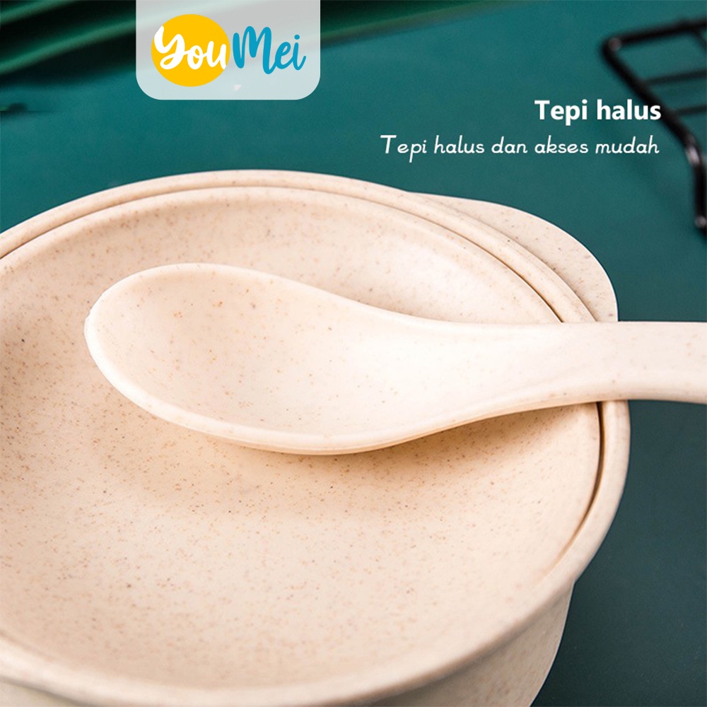 Set Mangkuk Sayur Dengan Tutup dan Alat Makan Sendok  / Cover The Cup Bowl / Soup Bowl /  Mangkuk Bubur Dengan Tutup / Mangkuk Nasi / Mangkuk Sup  - 1206