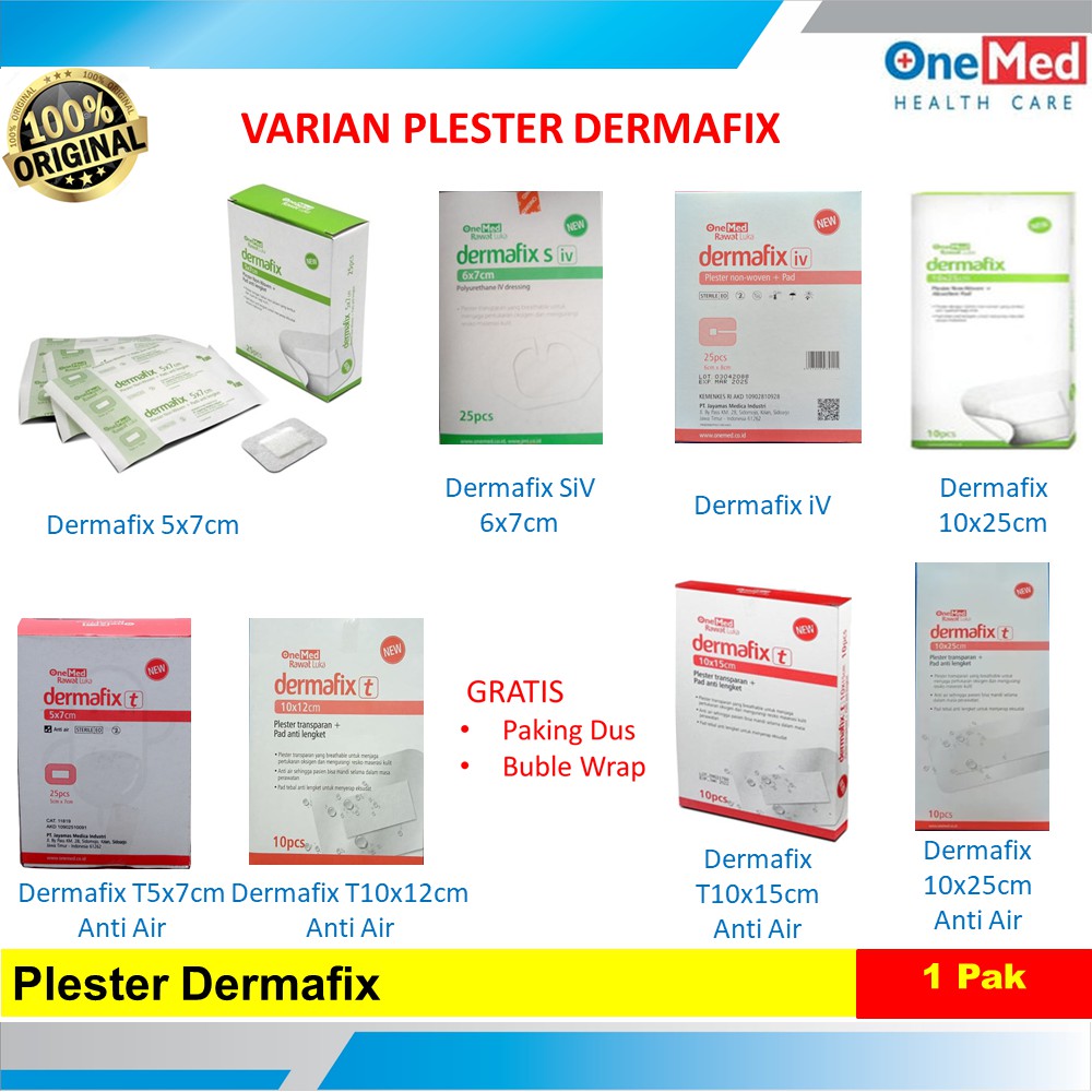 Termurah Plester Luka Transparan Anti Air T Dermafix  Onemed Plesterin Besar Dermafik NonWoven 1 box
