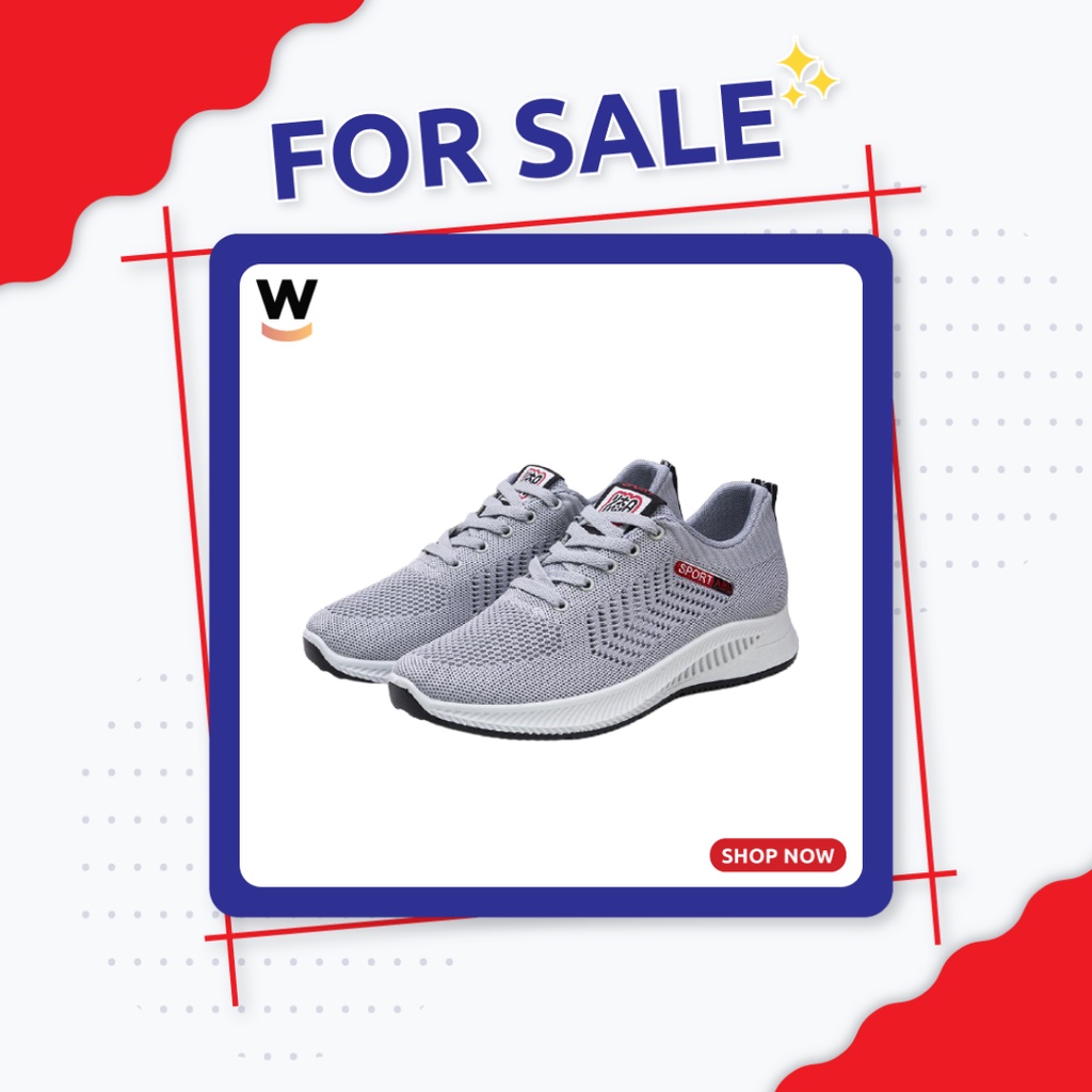 WAADOO Sport Shoes Pria WS1 Sepatu Running Olahraga ABU