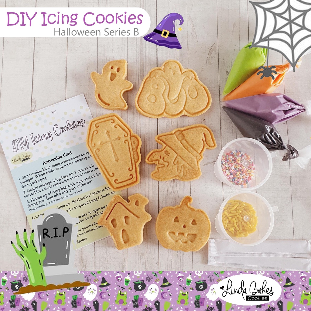 

DIY Icing Cookies/ Decorating/ Kukis Hias/ Kue Kering/ Souvenir - Halloween B