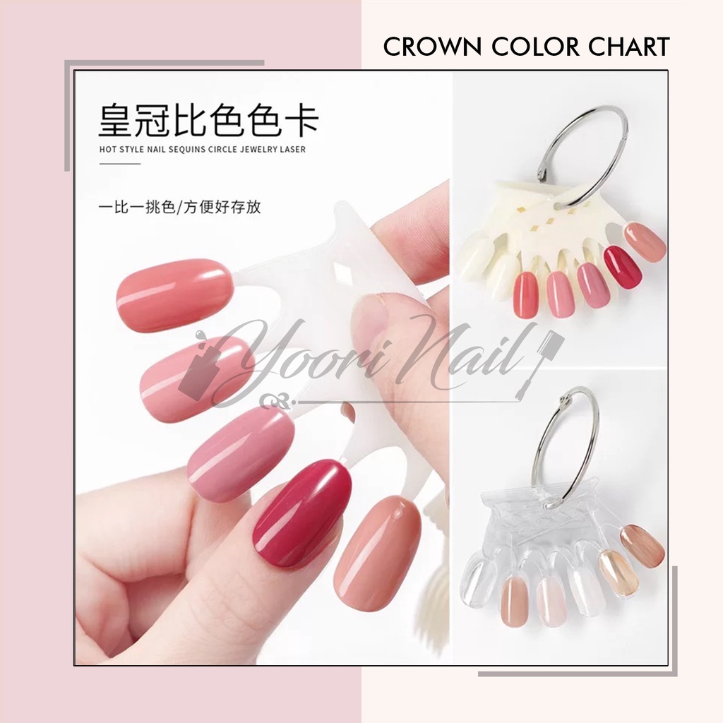 10pcs Crown Color chart set display kuku mini crown mahkota display kutek pajangan nail art