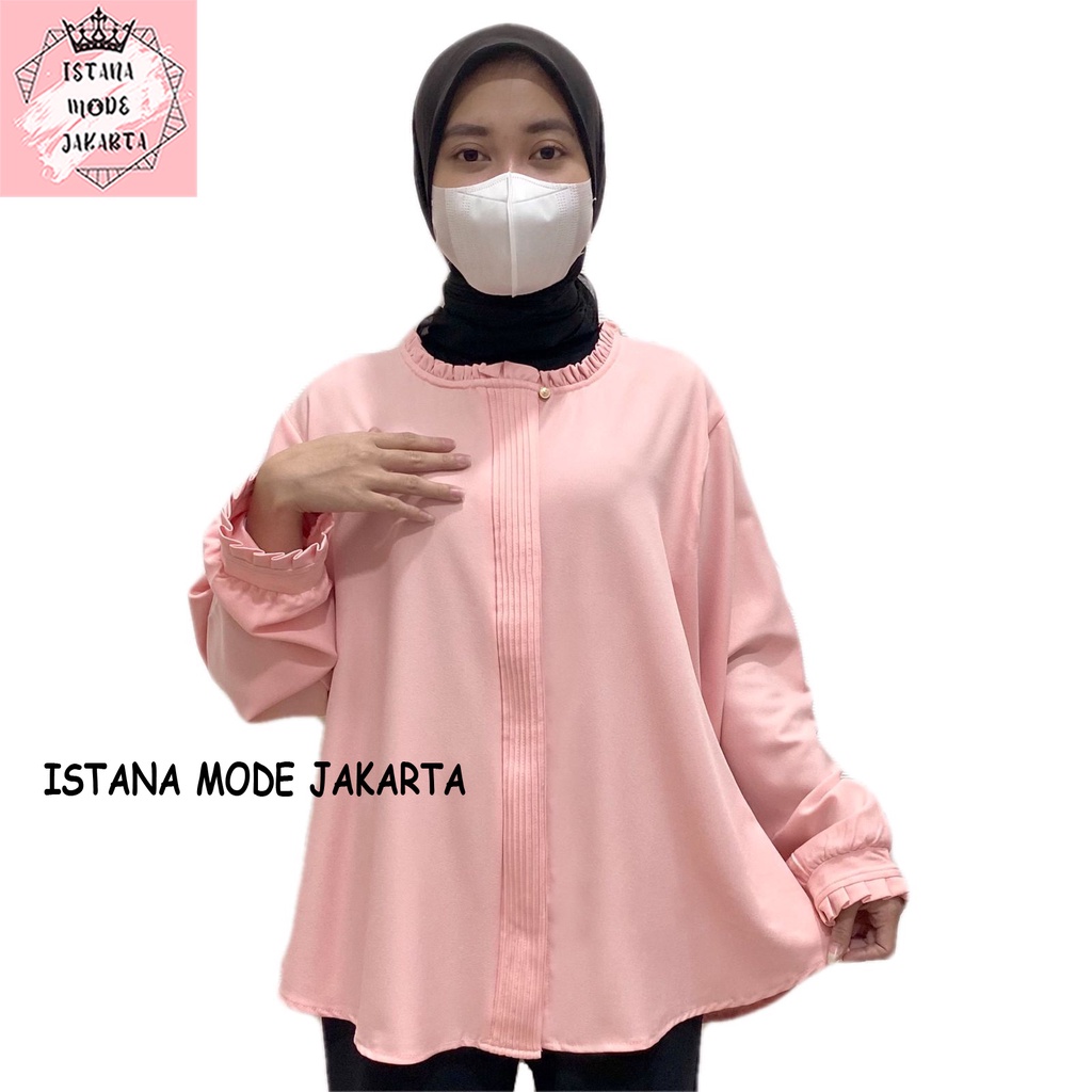ISTANA MODE JAKARTA Lilac Jumbo baju atasan wanita terbaru blouse korean style blouse wanita lengan panjang-SALEM PREMIUM