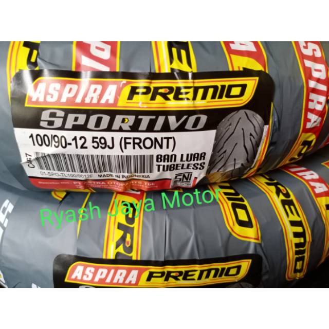 Ban tubeless Aspira premio Sportivo 100/90-12 for New scoopy/Vespa/ dll