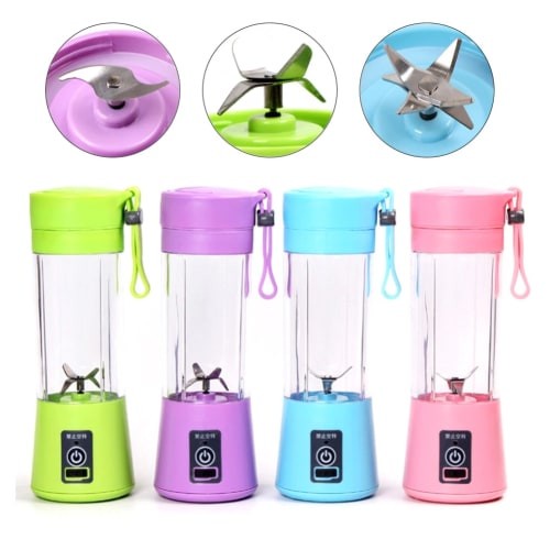 COD PROMO!! Blender HM-03 Portable Rechargeable 4 Mata Pisau / Blander Mini Portable Serbaguna / Juicer Portable USB Original Berkualitas