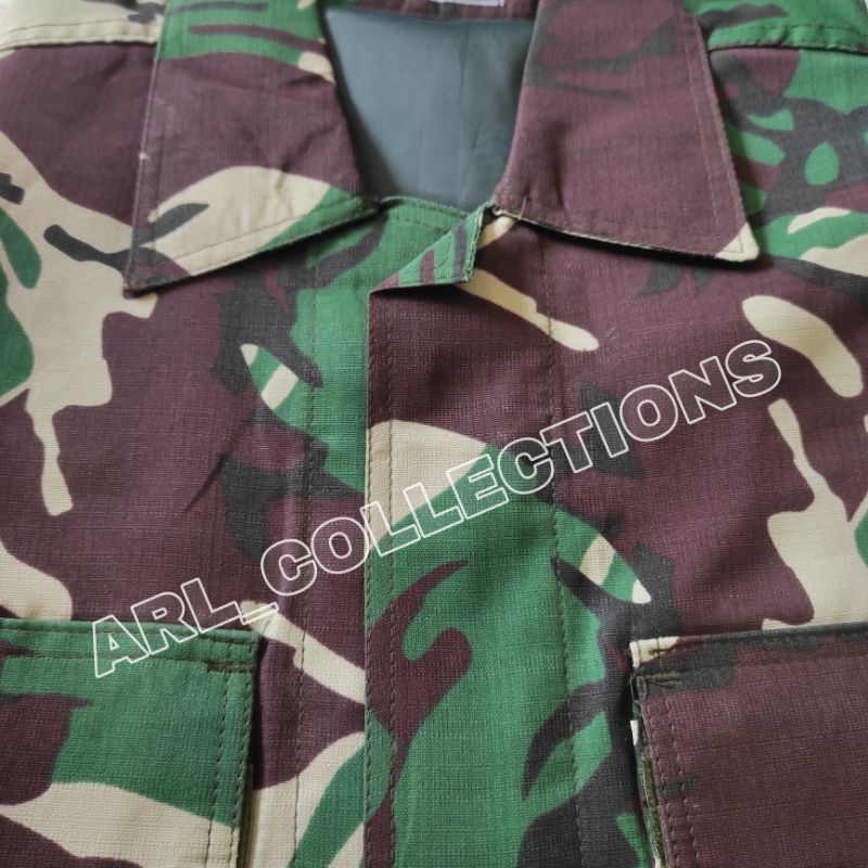 BAJU SETELAN PDL LORENG TNI BAHAN VELBET SEMI WOLL BALETOLI FUL PURING/SERAGAM PDL LORENG MALVINAS RESLETING VELCRO