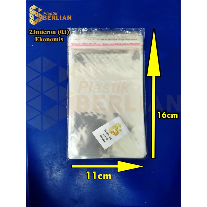

11 x 16 cm Plastik OPP EKONOMIS 23micron (100 lbr) (lem/seal)