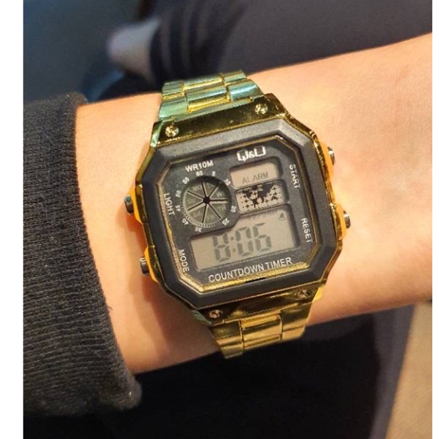 Jam tangan digital kotak qnq murah free batre cadangan