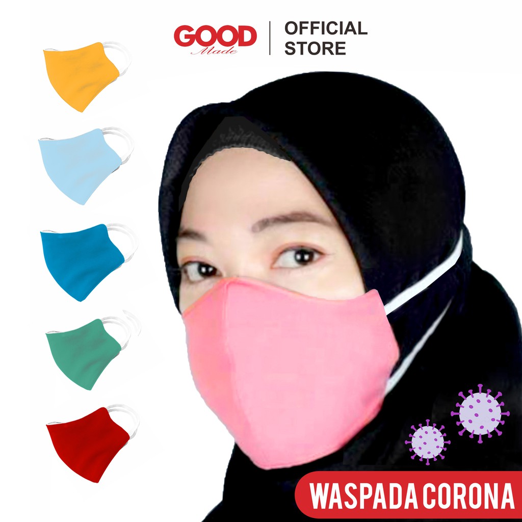 MASKER KAIN 3 PLY LAPIS 2 LAPIS KAIN + 1 SLOT (TISSUE) HIJAB | COD