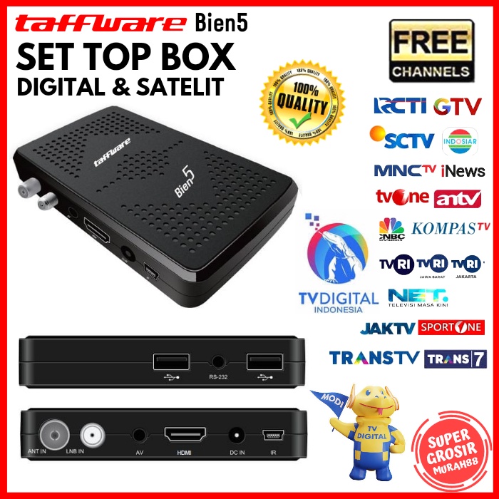 Set Top Box Taffware Bien5 TV Digital &amp; Satelit TV HD 1080P DVB-T2+S2