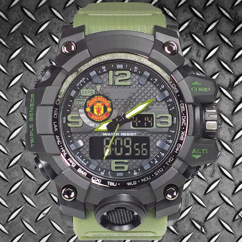 (Istimewa Bossque) Jam MU Double Time Tali Hijau (Exclusive)