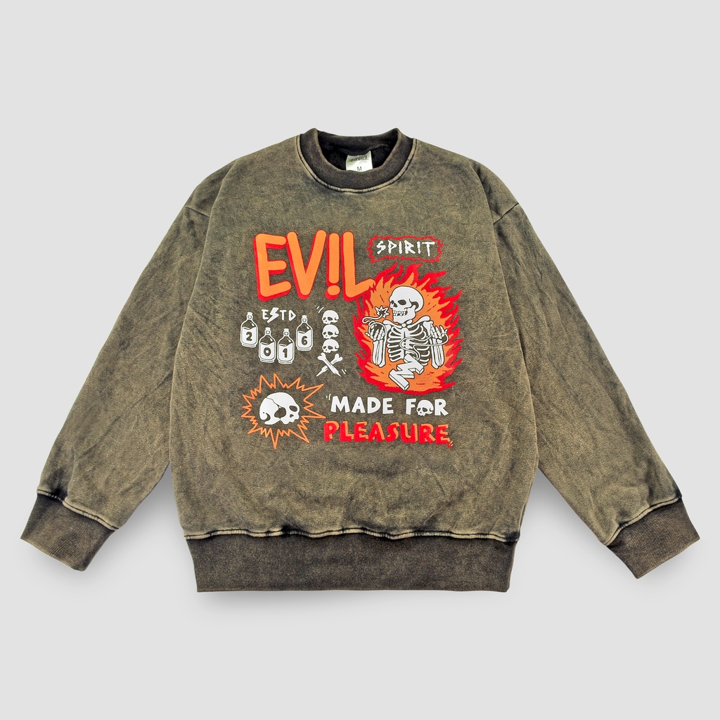 EVILSPIRIT CREWNECK WASHING - POISON UNISEX
